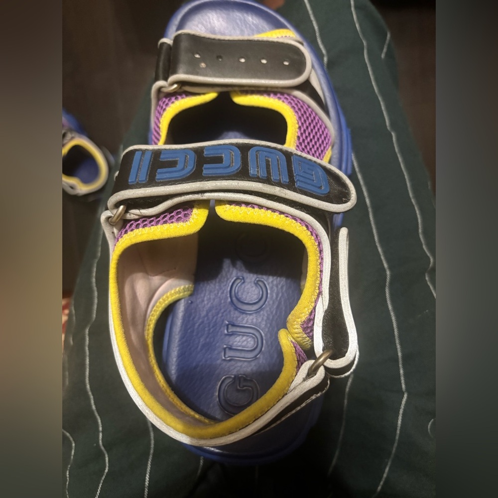 Gucci Blue and Yellow sandals